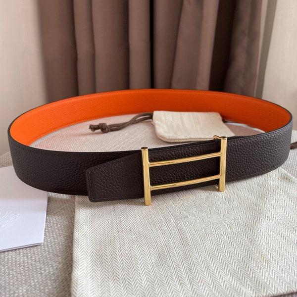 H FACE RIVERSIBLE SKIN TWO SIDES ORANGE BROWN 3.8CM