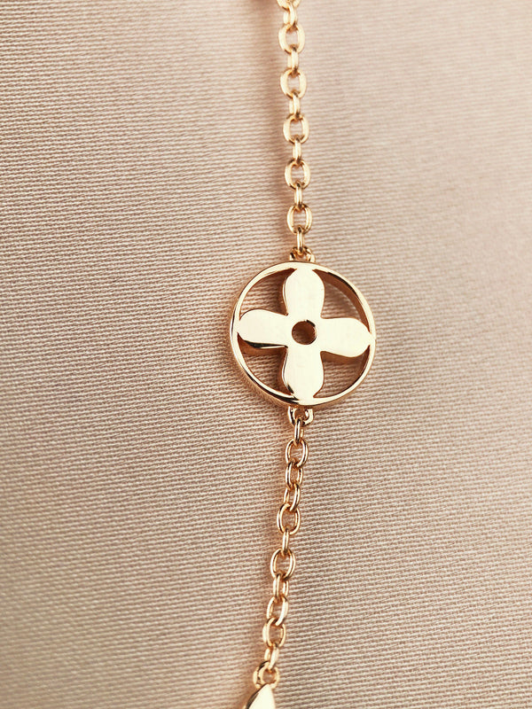 STAR AND SUN 7 MOTIFS GOLD BRACELET