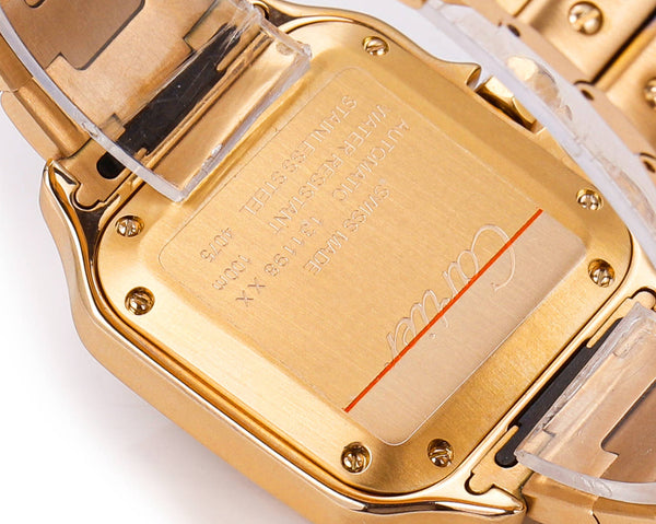 SANTOS LADY 35.1MM GOLD CASE GOLD DIAL