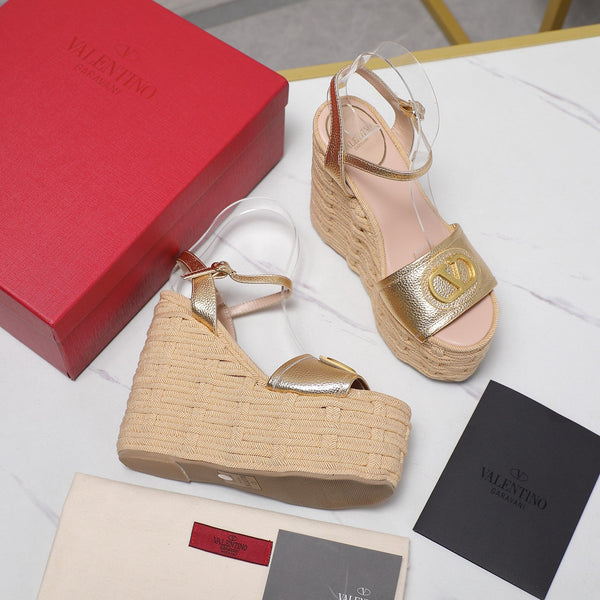 VL Flatform Sandal 15mm In Gold Cowhide GHW 456387