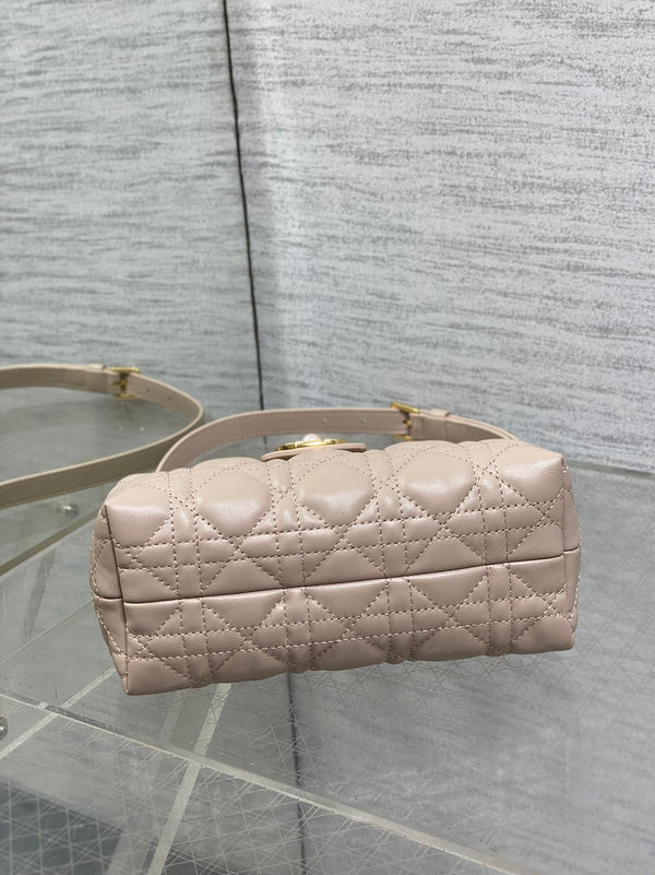 CD Jolie Top Handle Mini Chain Bag 19cm Beige Cowhide