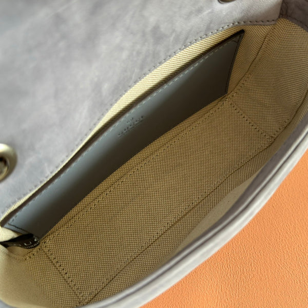 GG Marmont Double-G 22cm Gray Suede