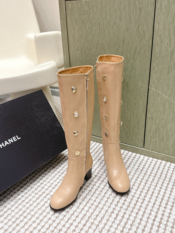 Chanel Riding Boots Brown Lambskin 567793