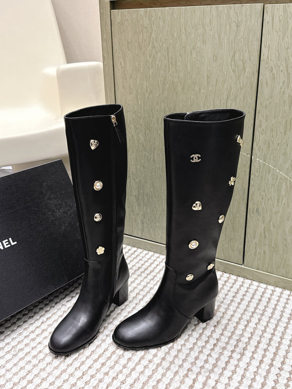 Chanel Riding Boots Black Lambskin 567792