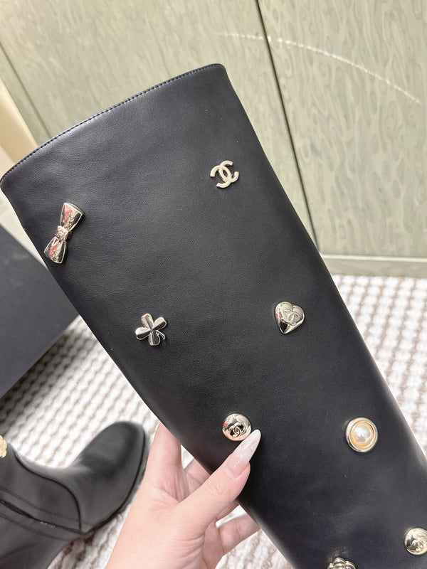 Chanel Riding Boots Black Lambskin 567792