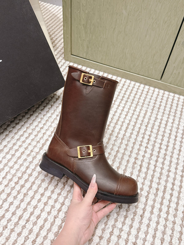 Chanel Vintage Chelsea Boots Brown Calfskin 567775