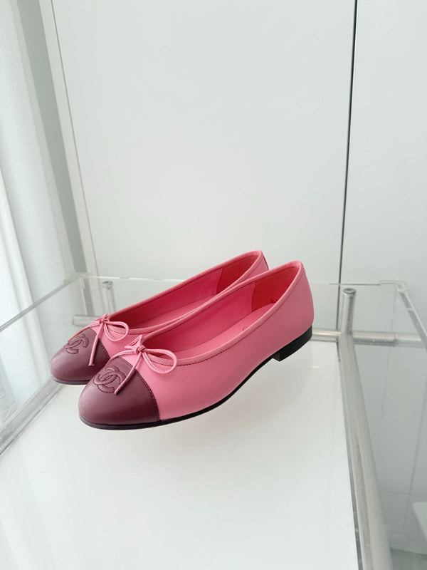 ballet flats pink mix burgundy lambskin 566821