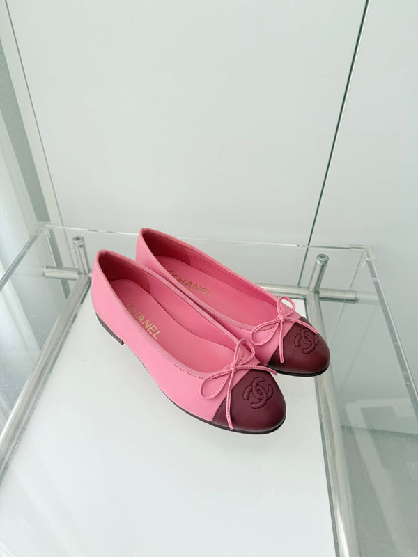 ballet flats pink mix burgundy lambskin 566821