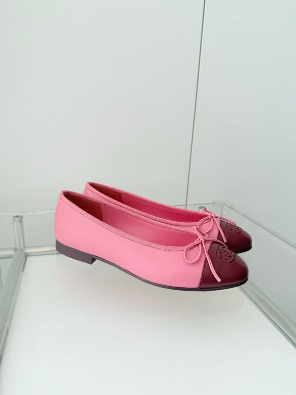 ballet flats pink mix burgundy lambskin 566821
