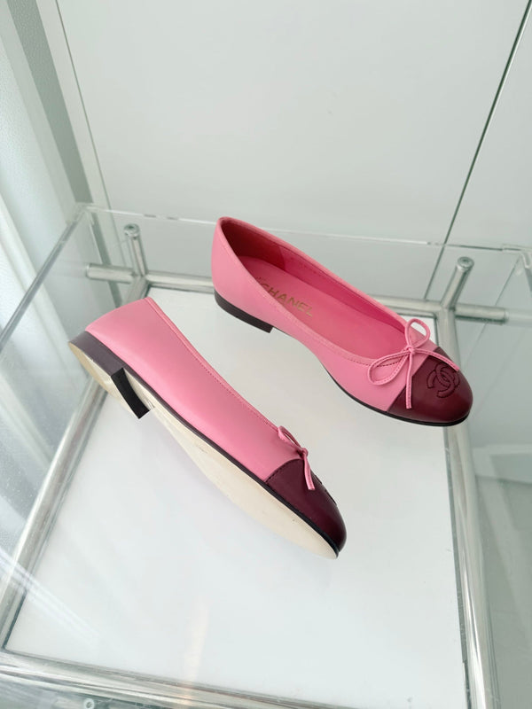 ballet flats pink mix burgundy lambskin 566821