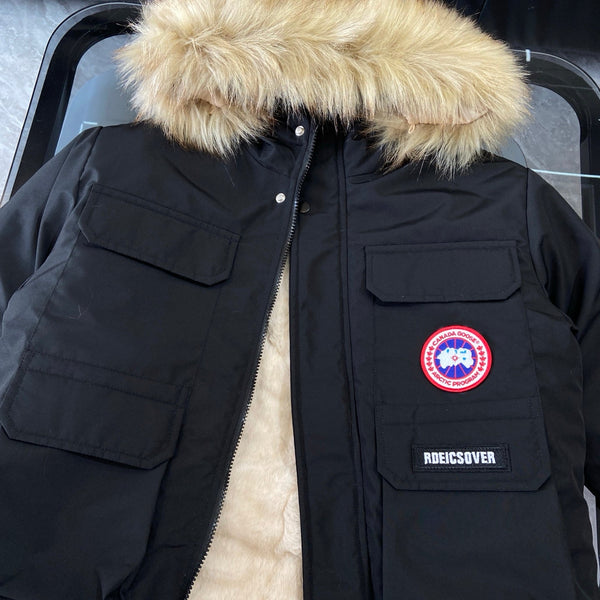 Canada Goose Children Black Thick Cotton Padded Jacket