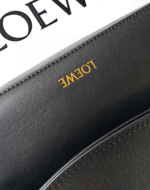 Loewe Ola Handbag Medium 26cm in Black Silver Calfskin 274220