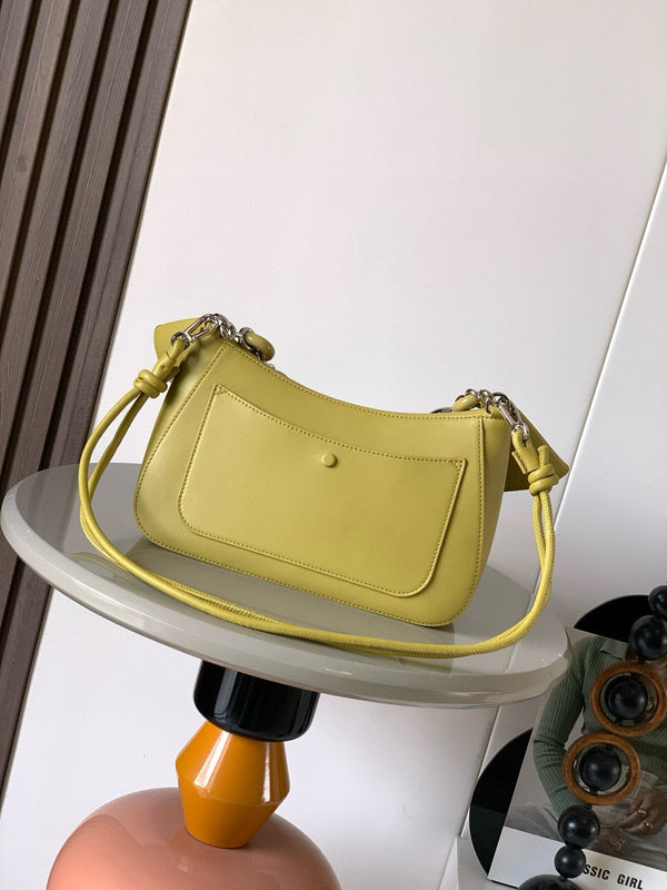 Loewe Ola Handbag Medium 26cm in Olive Green Silver Calfskin 274226