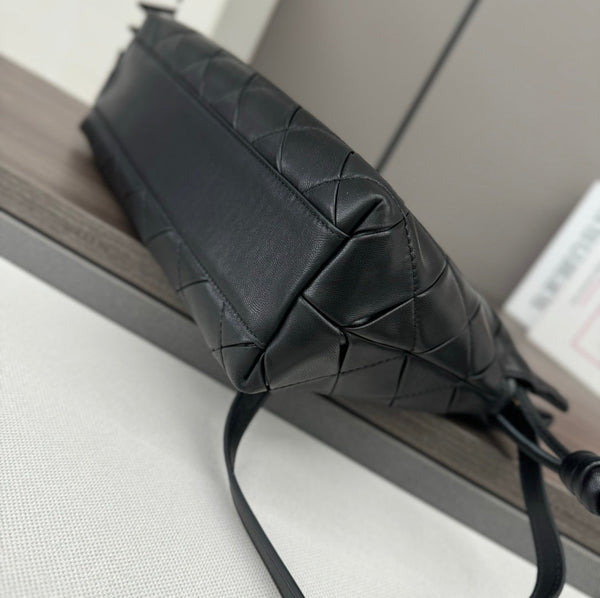 Loewe Flamenco Clutch Bag in Glossy Black Lambskin 274259