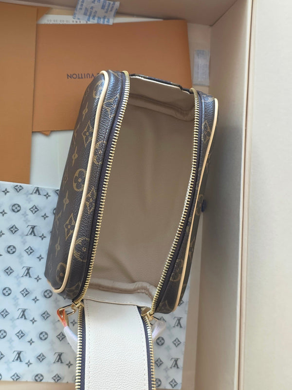 LV Dopp Kit Toilet Pouch Brown Monogram Canvas 274853