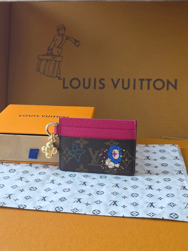 LV Christmas Collection Charms Card Holder Brown Monogram Canvas 274907
