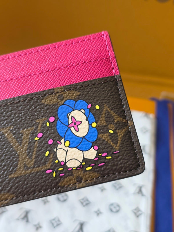 LV Christmas Collection Charms Card Holder Brown Monogram Canvas 274907