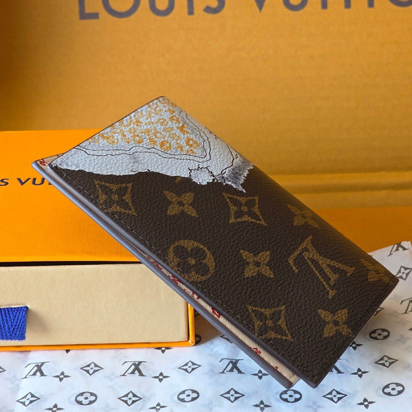 LV New Cat Passport Holder Brown PVC Monogram Fabric paired with Cowhide 274996