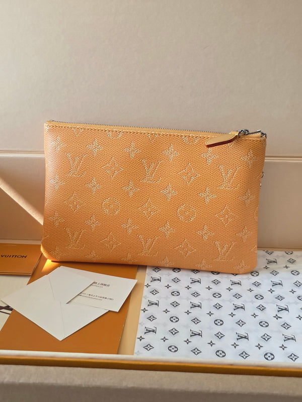LV Pochette Accessoires Yellow PVC Fabric with Leather 275164
