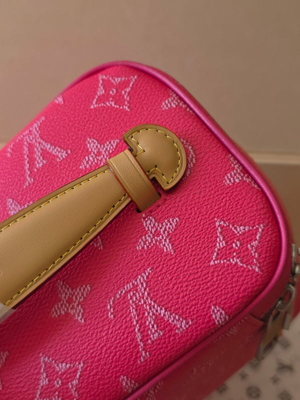 LV Nice Mini Toiletry Bag Rose Red Monogram Canvas 275166