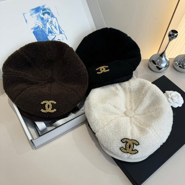 Chanel Wool Cap Brown in Fibrous 980126
