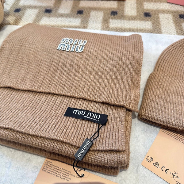 Miu Miu Brown Wool Knit Set 979748