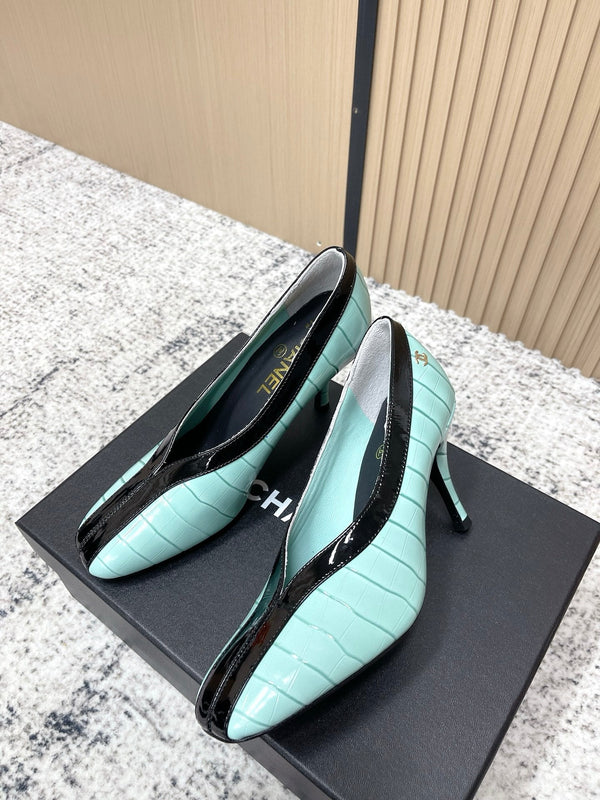 Chanel 26 Closed-Toe Slingback Mint Green in Cowhide 591408