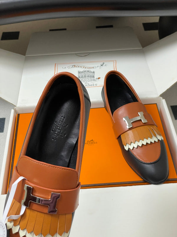 HM Royal Loafers Black Orange in Calfskin 594332