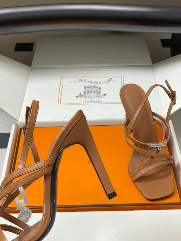 HM Muse Sandal 100 Brown in Calfskin 593813