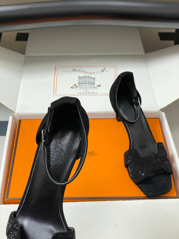 HM Joy Sandal 70 Black in Suede 593806