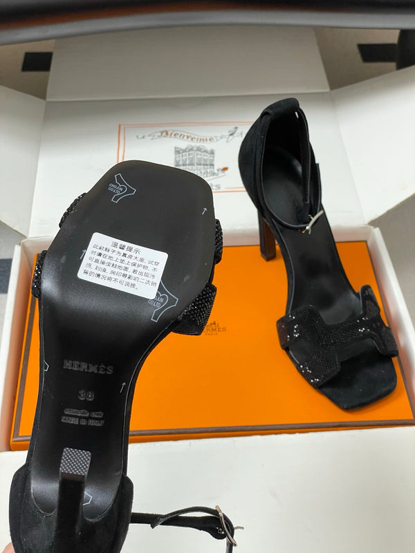 HM Joy Sandal 100 Black in Suede 593803