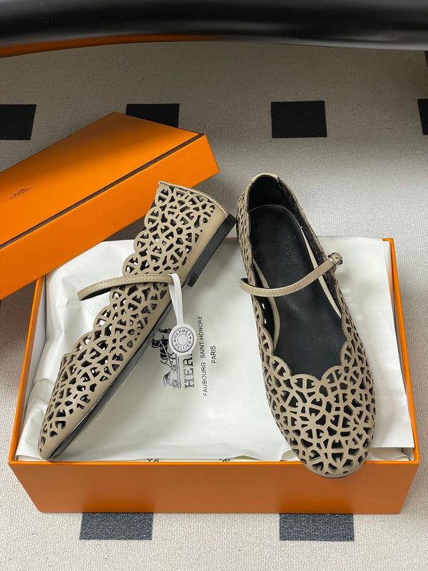 HM 26S Meli Ballet Flats Beige in Cowhide 593800