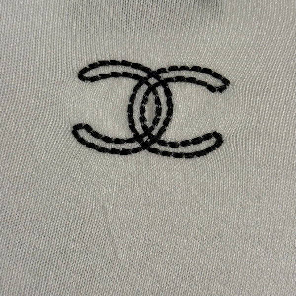 Chanel Long-Sleeved Knit T-Shirt with Embroidered Chanel Logo