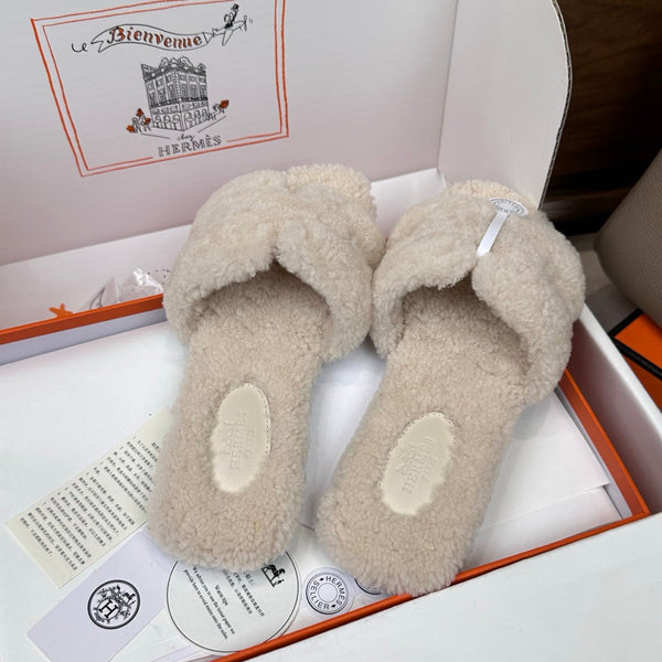 HM Oran Sandal Ivory Wool 598200