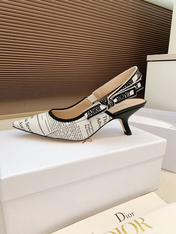 CD J'Adior Strappy Open Back Sandals 65 White in Sheepskin 598121