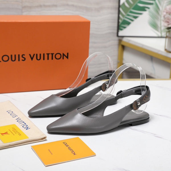 LV 26ss Legacy Slingback Flats Monogram Gray in Cowhide 600638