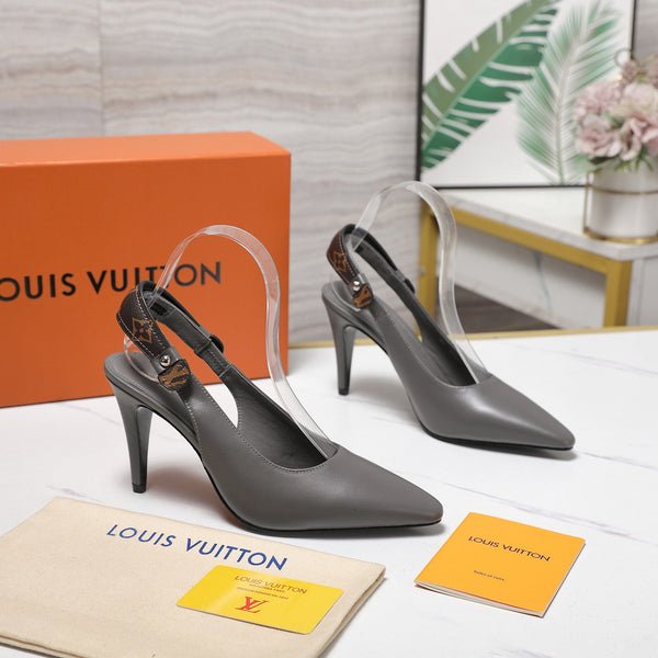 LV 26ss Legacy Slingback Pumps 95 Monogram Gray in Cowhide 600646