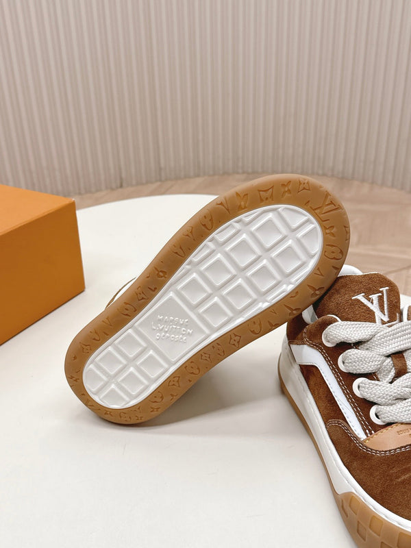 LV 2026 Tilted Sneaker Light Brown Suede 600683
