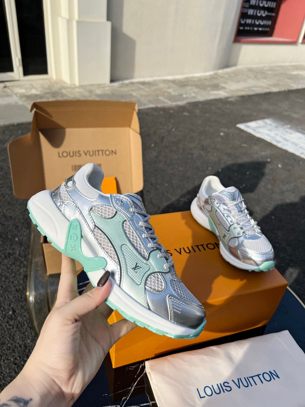 LV 26 Olympia Sneaker Green Silver Metallic in Fabric Mesh 600742