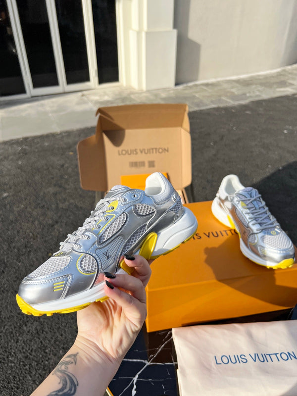 LV 26 Olympia Sneaker Yellow Silver Metallic in Fabric Mesh 600745 (Copy)