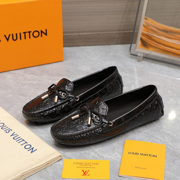 LV Gloria Loafer Black Cowhide Patent 600754