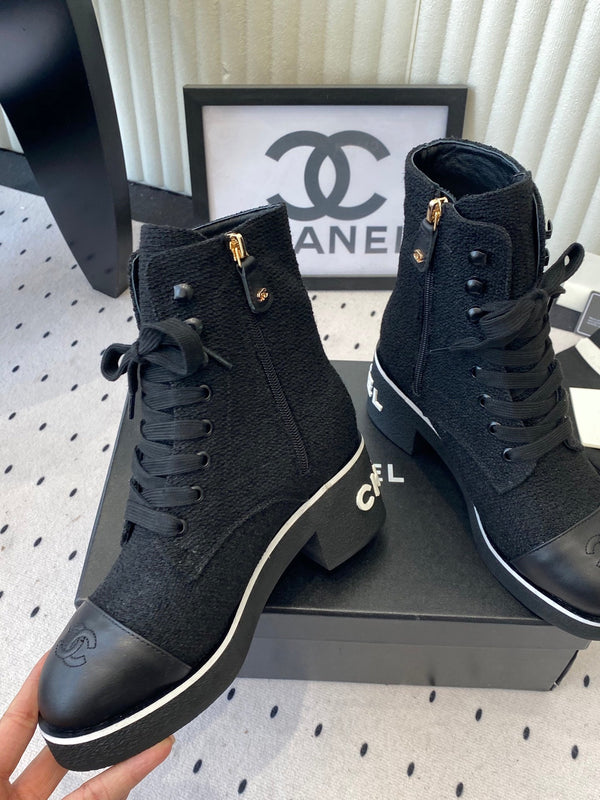 CC 26 Combat Boot Black Denim 611711