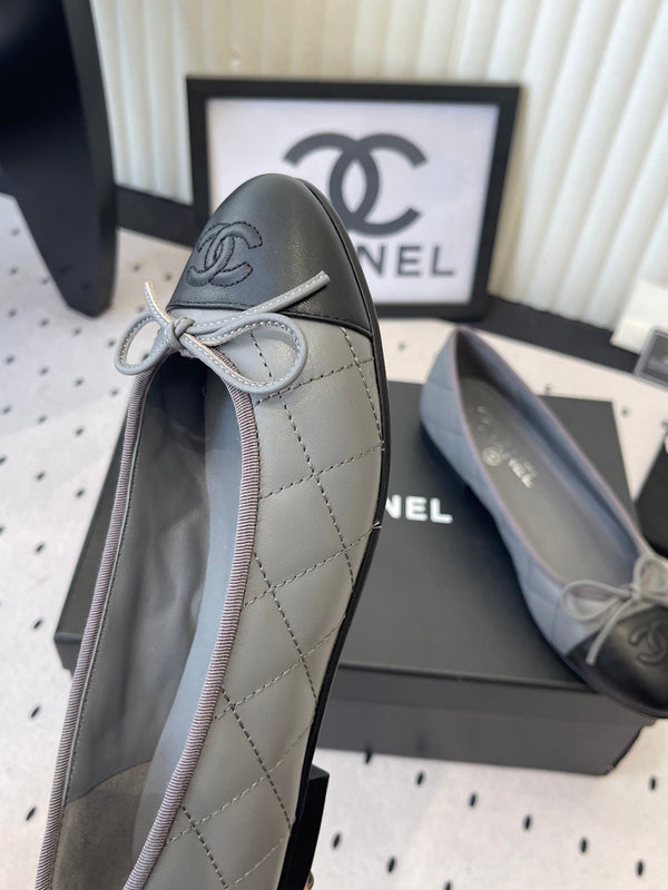 CC Ballet Flats Gray in Cowhide 611700
