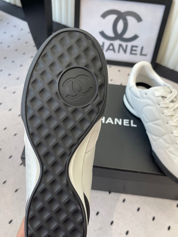 Chanel Coco Baseball Shoes White in Cowhide 611674