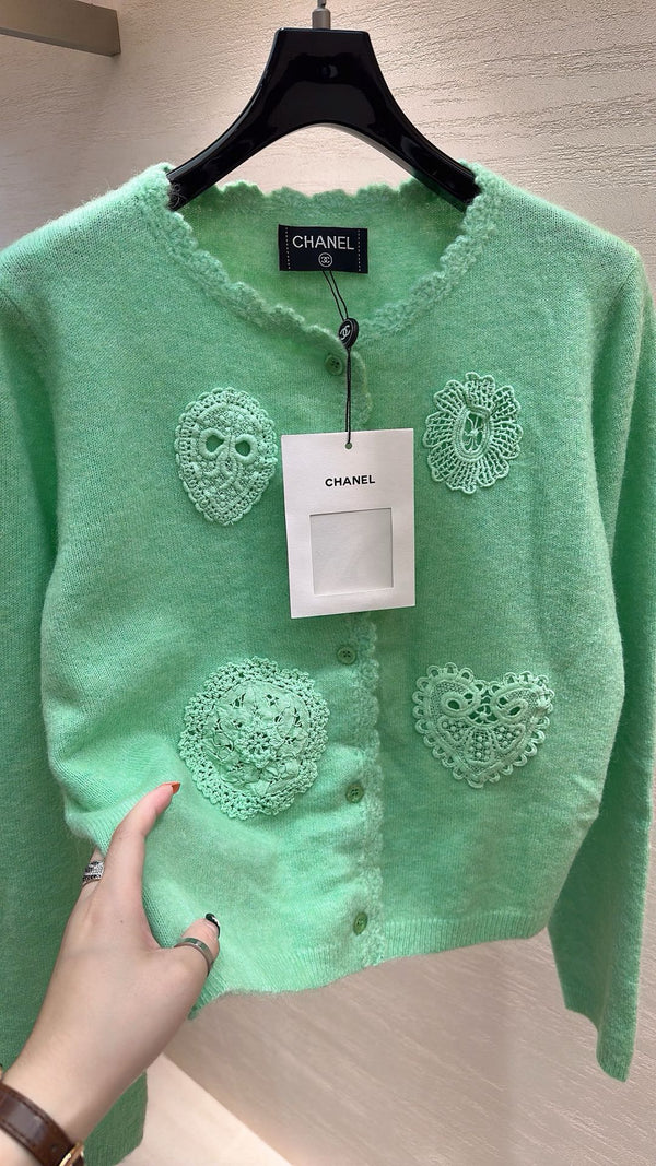 CHANEL MINT GREEN KNIT TOP
