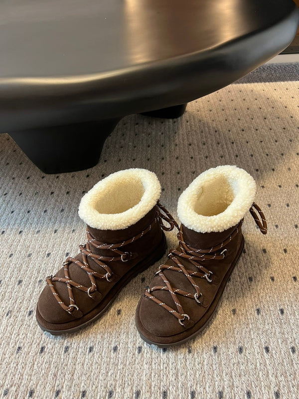 Miu 26 Snow Boots Dark Brown in Suede 614800