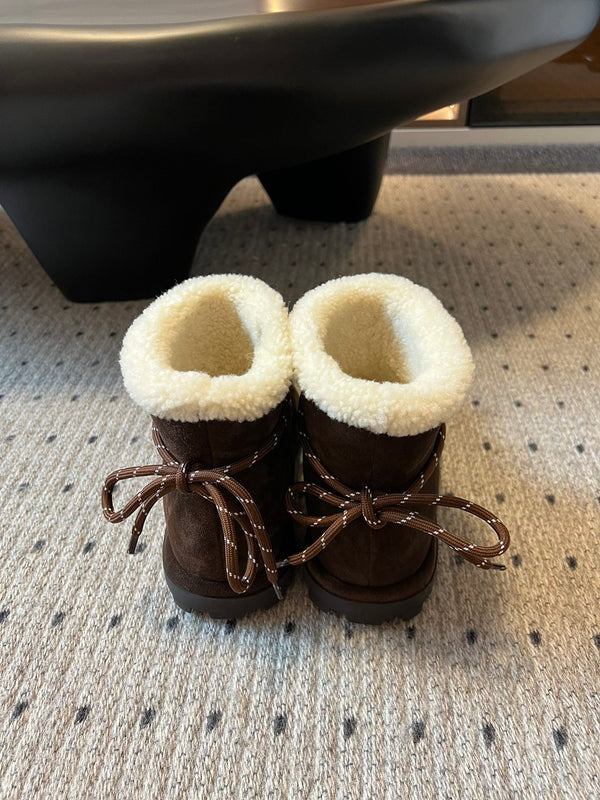 Miu 26 Snow Boots Dark Brown in Suede 614800