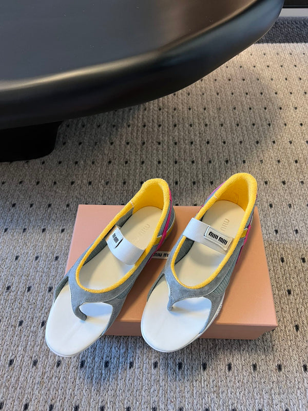 Miu Miu 26 Mary Jane Casual Flip-Flops Multicolor in Mesh fabric 614743