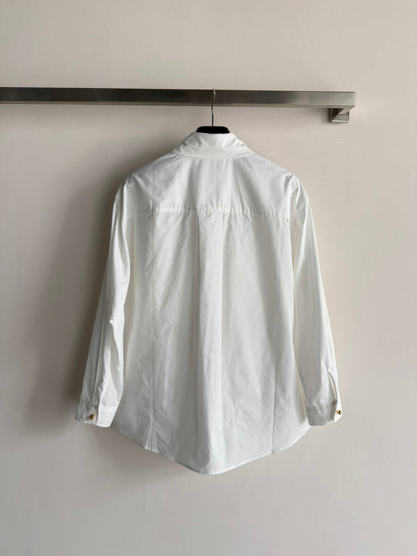 Celine 26SS White Double-pocket Shirt in Cotton 943328