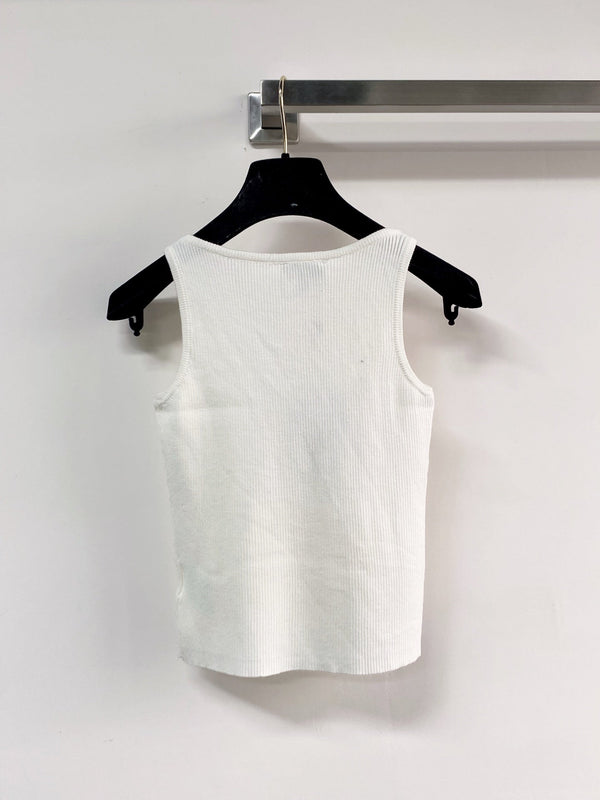 Chanel Two-Tone Vest White in Polyester 125481
